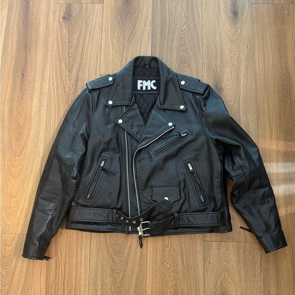 FMC Harley Davidson Black Leather Quilt Lined Zip Biker Jacket Womens XL Heart - Picture 2 of 13